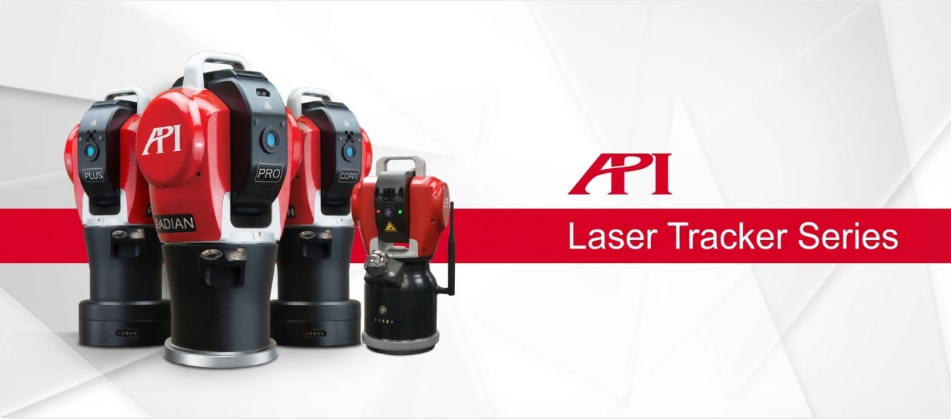 Figure 4: API laser tracker lineup, from left to right: Radian Plus, Radian Pro, Radian Core, and iLT.