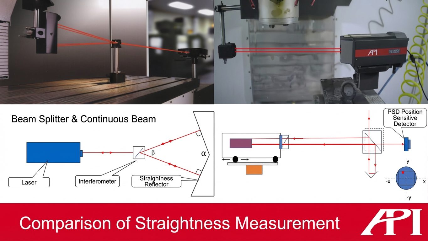 Straightness measurement comparison between XD Laser and a conventional interferometer.