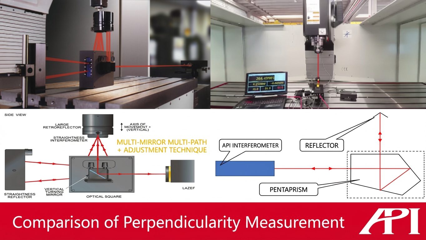 Perpendicularity measurement comparison between XD Laser and a conventional interferometer.