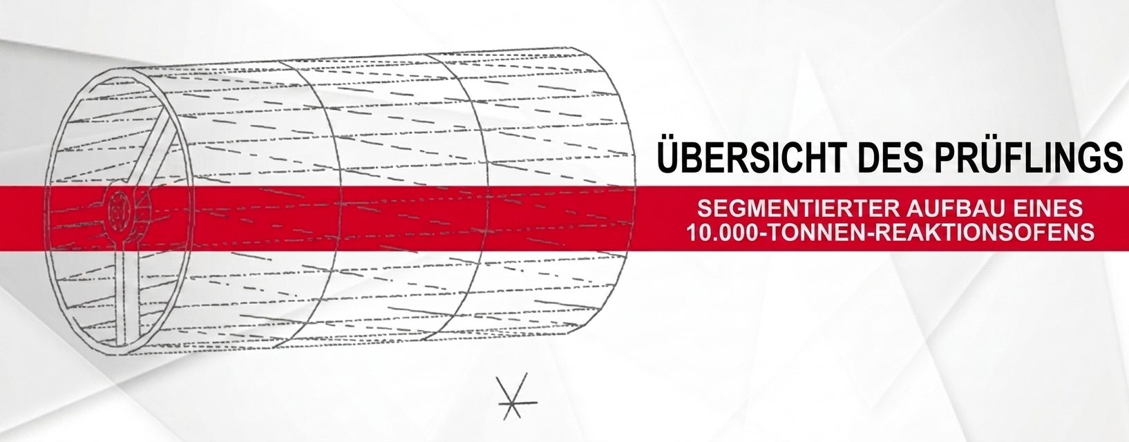 Abbildung 1: Segmentierter Aufbau des rotierenden Reaktionsofens der 10.000-Tonnen-Klasse.