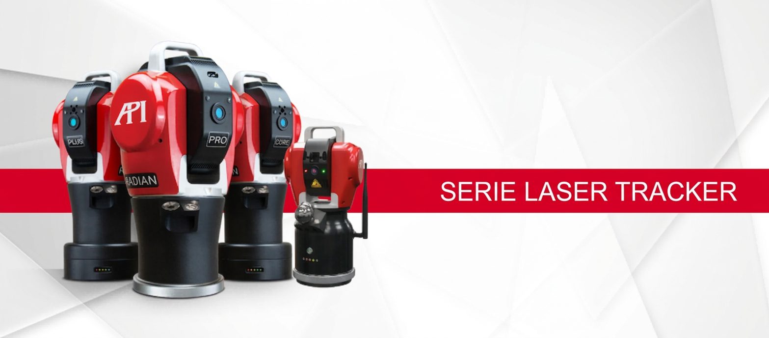 Figura 1: familia de Laser Trackers de API, de izquierda a derecha: Radian Plus, Radian Pro, Radian Core e iLT.