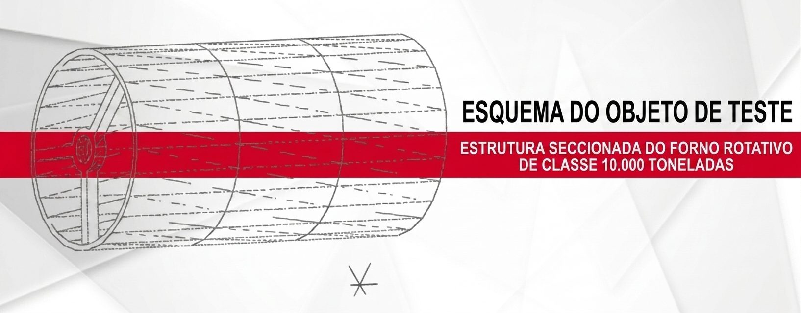 Figura 1: estrutura seccionada do forno rotativo de reação de 10.000 toneladas.
