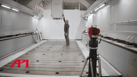 그림 3: 현장에서 사용 중인 iLT 레이저 트래커.