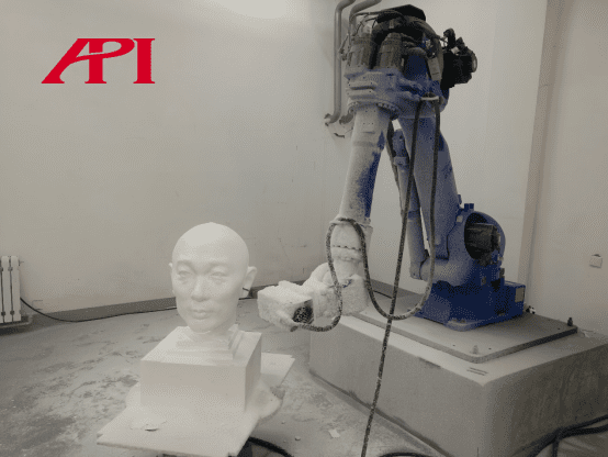 Figure 3: Sculpture model machining on site (1).