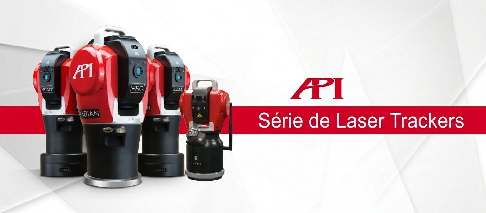 Figura 5: linha de Laser Trackers da API, da esquerda para a direita: Radian Plus, Radian Pro, Radian Core e iLT.