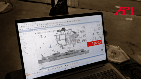Figure 7 : guidage de réglage en temps réel avec affichage des coordonnées.