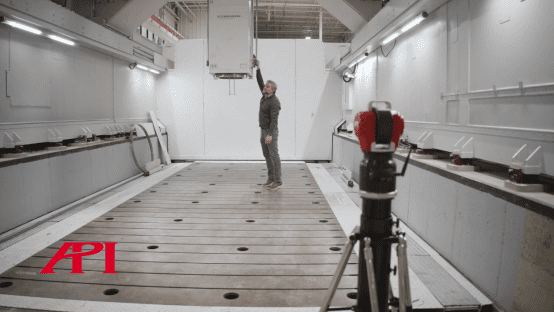 Figure 9: iLT laser tracker in use on site.