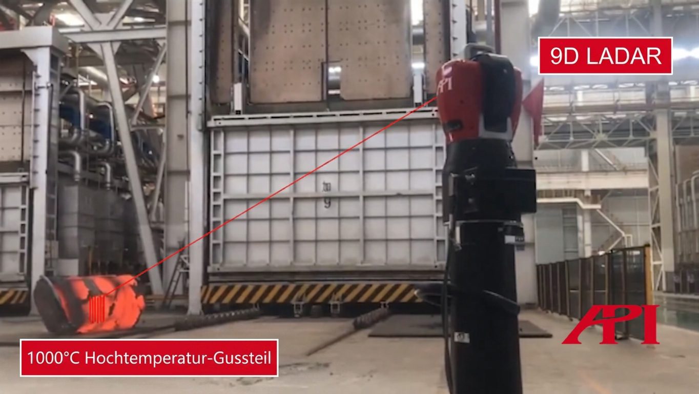 Messung eines Hochtemperatur-Gussteils mit 9D LADAR.