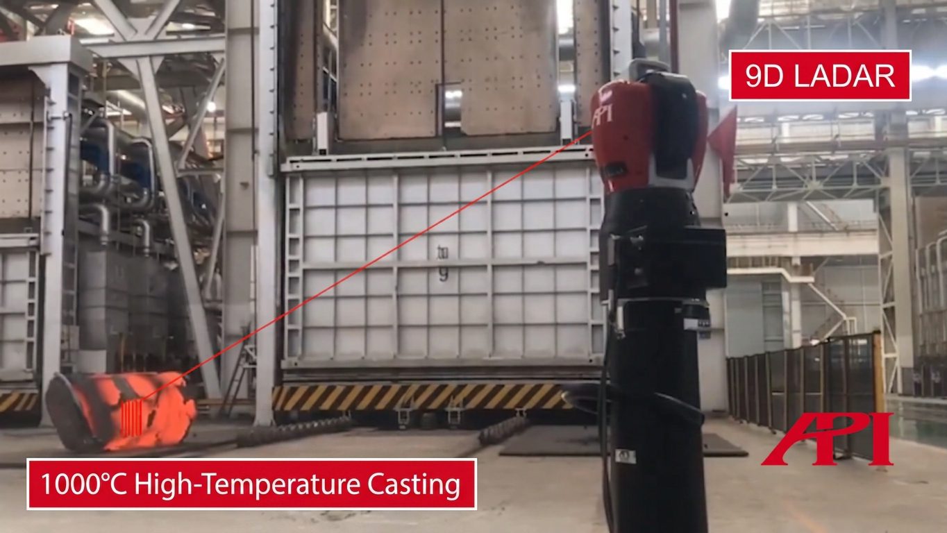 9D LADAR measurement of a high-temperature casting.