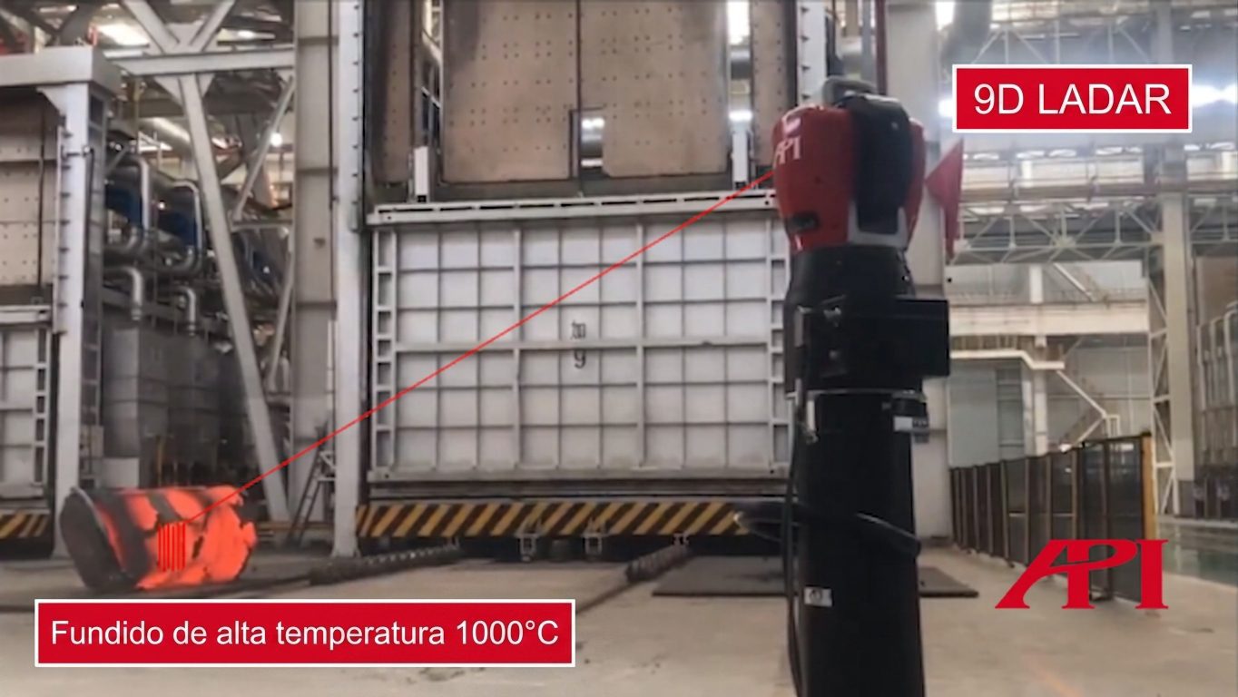 Medição de fundido em alta temperatura com 9D LADAR.