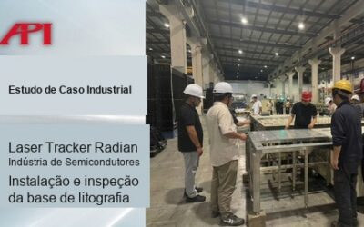 Inspeção com laser tracker na instalação de bases de máquinas de litografia
